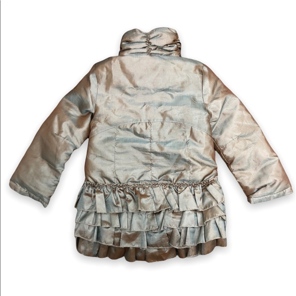 Lemon Loves Lime Ruffle Down Feather Puffer Coat Jacket‎ Girls 3 years 3T - Picture 2 of 3